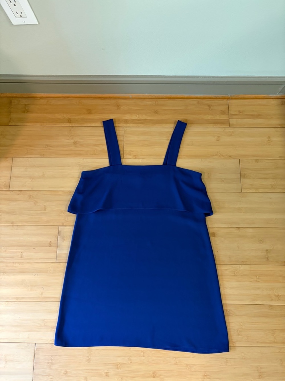 Aqua Royal Blue Ruffle Mini Dress